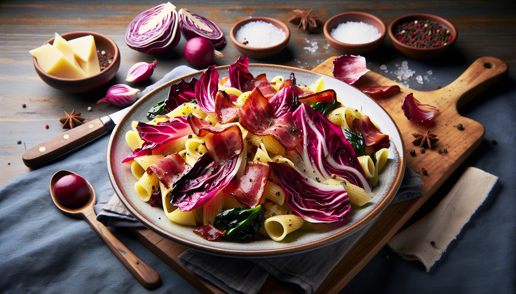 pasta radicchio e speck